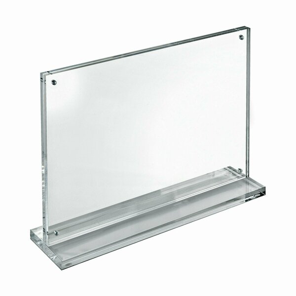 Azar Displays Acrylic 11'' x 8.5'' Block Frame on Acrylic Base with Magnet Closure and Rubber Bumpers 104779